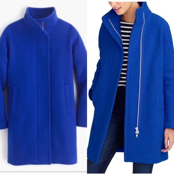 J. Crew Jackets & Blazers - J Crew Cocoon Italian Wool Stadium Cloth Coat in Royal Blue Size 8